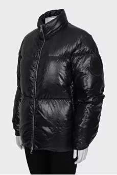 Black straight-cut down jacket