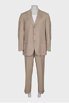 Men's beige wool suit