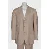 Men's beige wool suit