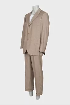 Men's beige wool suit