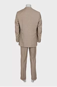 Men's beige wool suit