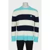 Men's wide striped wool jumper