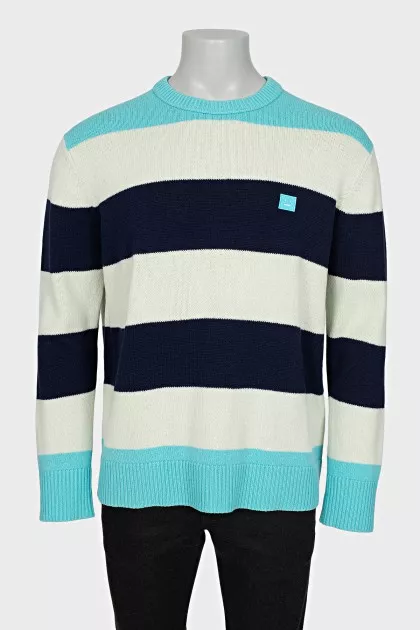 Men's wide striped wool jumper