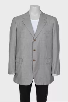 Men's gray wool and silk jacket
