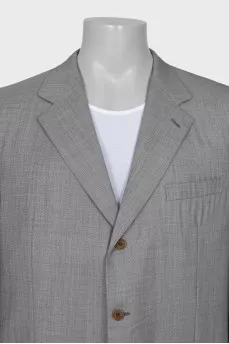 Men's gray wool and silk jacket