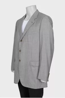 Men's gray wool and silk jacket