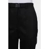 Black tapered wool trousers