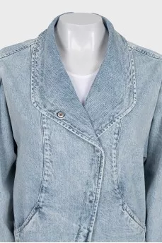 Denim jacket with turn-down collar