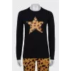 Animal print jumper and trousers suit