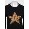 Animal print jumper and trousers suit