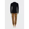 Animal print jumper and trousers suit