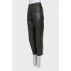 Leather tapered trousers