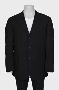 Men's straight-cut wool suit