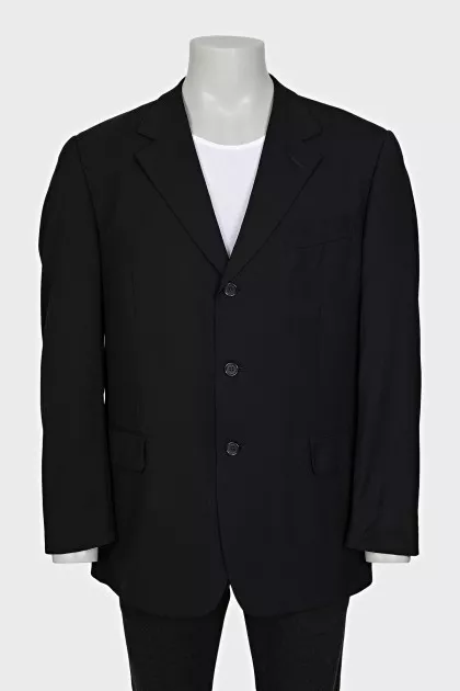 Men's straight-cut wool suit