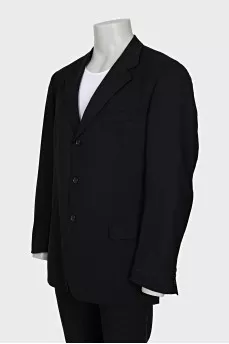 Men's straight-cut wool suit