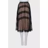 Midi skirt with mesh
