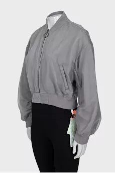 Bomber jacket with branded logo and tag