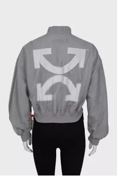 Bomber jacket with branded logo and tag