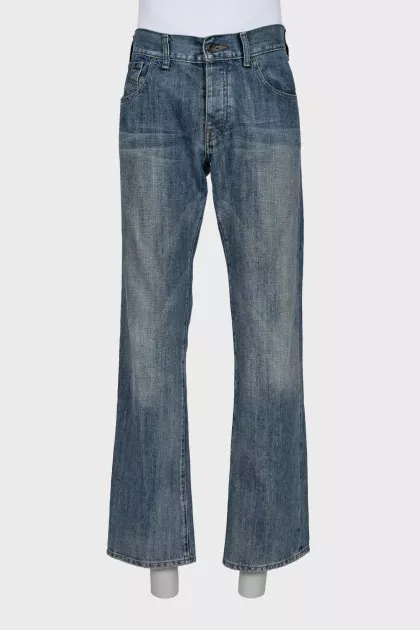 Men's wide-leg jeans with buttons