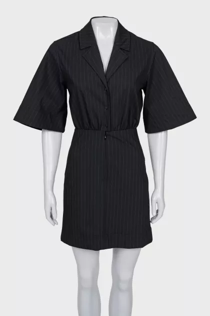 Dress with wide striped sleeves