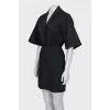Dress with wide striped sleeves