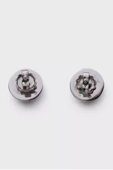 Round white gold stud earrings