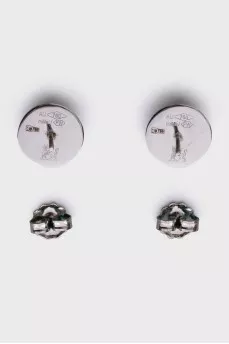 Round white gold stud earrings