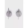 White gold earrings with enamel