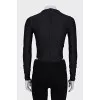 Black long sleeve top with a corset