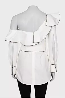 Fitted blouse with lacing