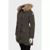 Fitted parka with natural fur