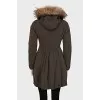 Fitted parka with natural fur