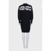 Dress with a branded logo on the back
