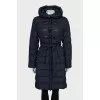 Fitted down jacket with hood