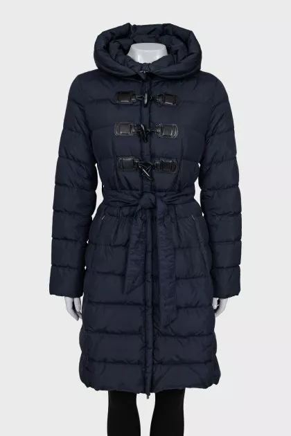 Fitted down jacket with hood
