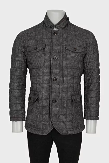 Men's straight-cut wool jacket