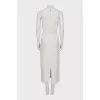 Fitted dress with zipper and hook closure