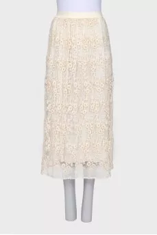 Lace skirt with elastic band