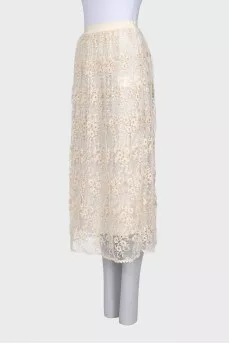 Lace skirt with elastic band