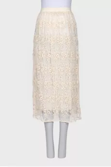 Lace skirt with elastic band