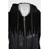 Zip-up hoodie decorated with sequins