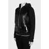Zip-up hoodie decorated with sequins