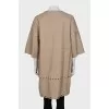 Leather coat with short sleeves