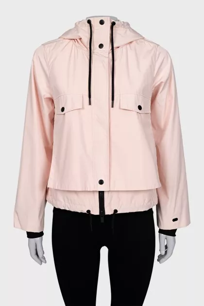 Pink jacket with a hood