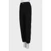 Black trousers with elastic waistband