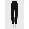Black trousers with elastic waistband