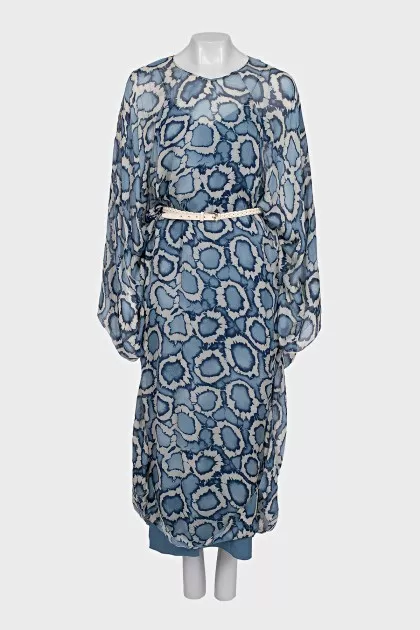 Silk dress with a belt