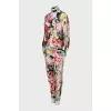 Floral print jacket and trousers suit