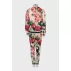 Floral print jacket and trousers suit