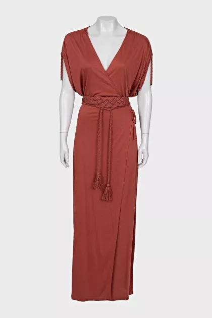 Orange wrap dress